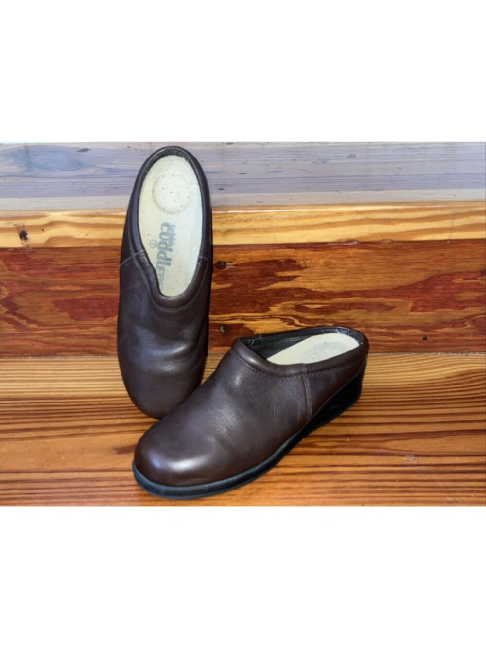 Cobbie Cuddlers Y2K VTG Brown Leather Comfort Slip On Loafers Clog Style Sz 7 M